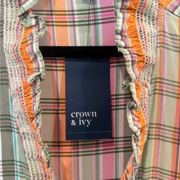 Crown & Ivy Vibrant Plaid Maxi Ruffle Dress - Picture 6 of 8